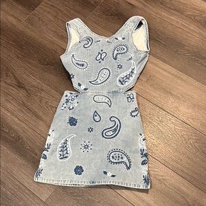 Kith Light Blue Paisley Kids Dress